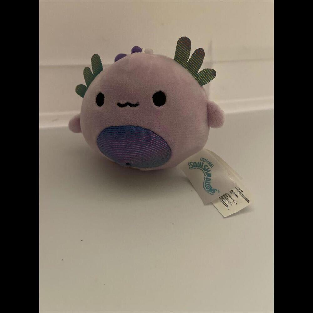 Squishmallow Monica Purple Axolotl 3.5" Clip On Plush Stuffed Animal Toy